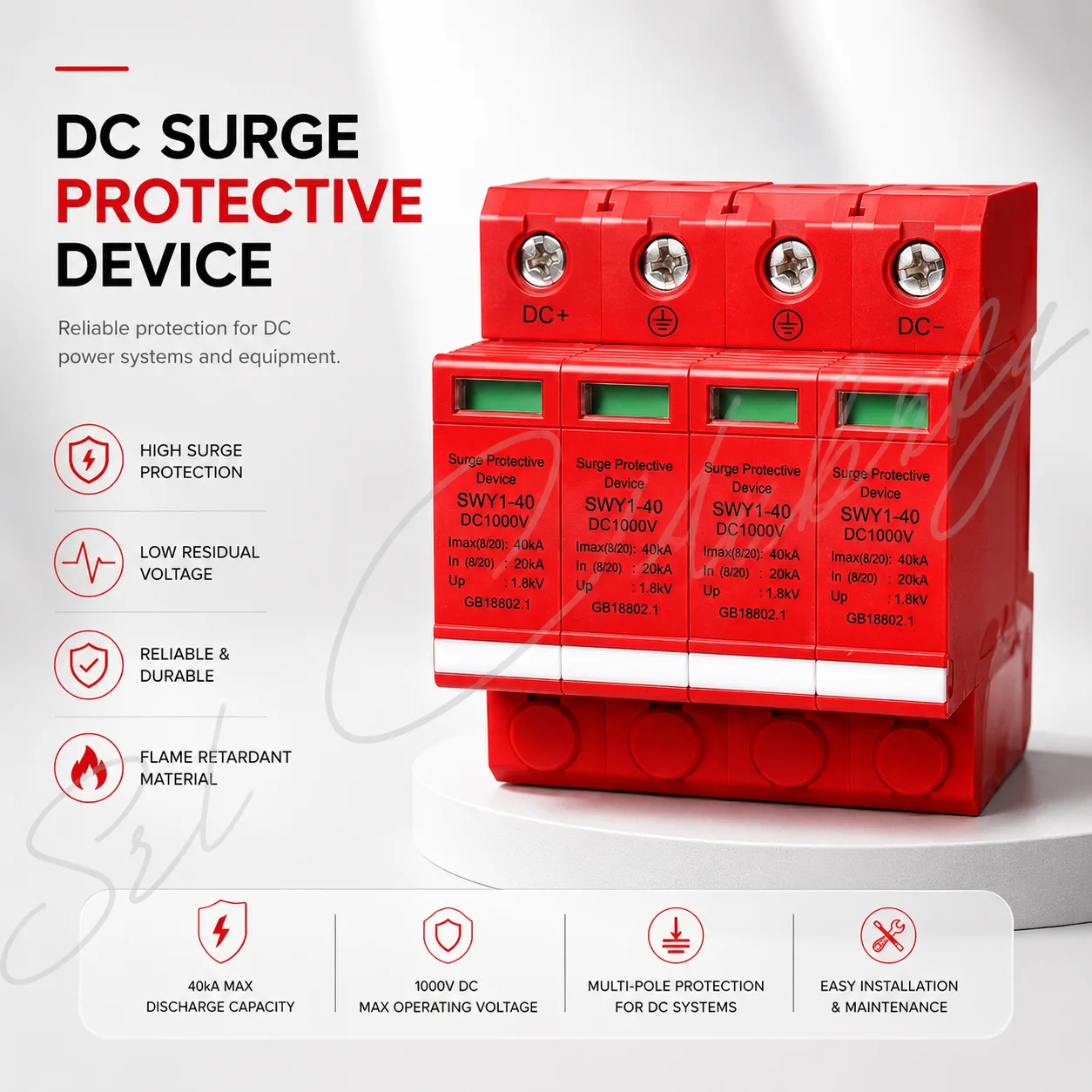 4 POLE DC SURGE PROTECTOR / SURGE PROTECTIVE DEVICE