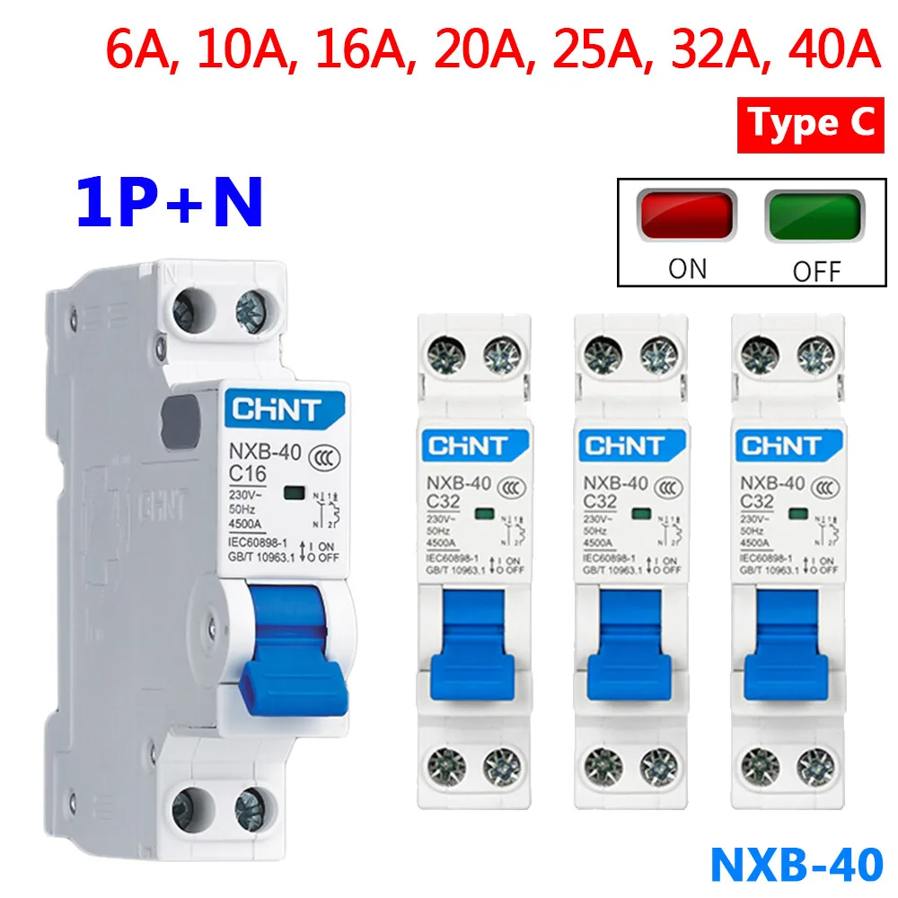 CHINT NXB 40 1P+N MCB Breaker 6A-40A image 2