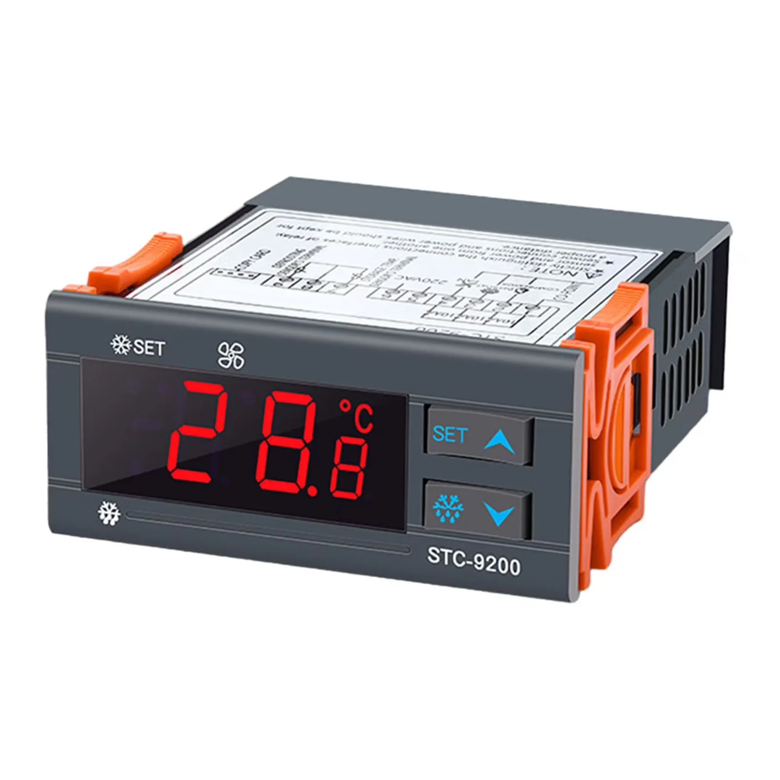 VERSATILE DIGITAL MICROCOMPUTER TEMPERATURE CONTROLLER WITH REFRIGERATION, DEFROST AND FAN ALARM FUNCTION