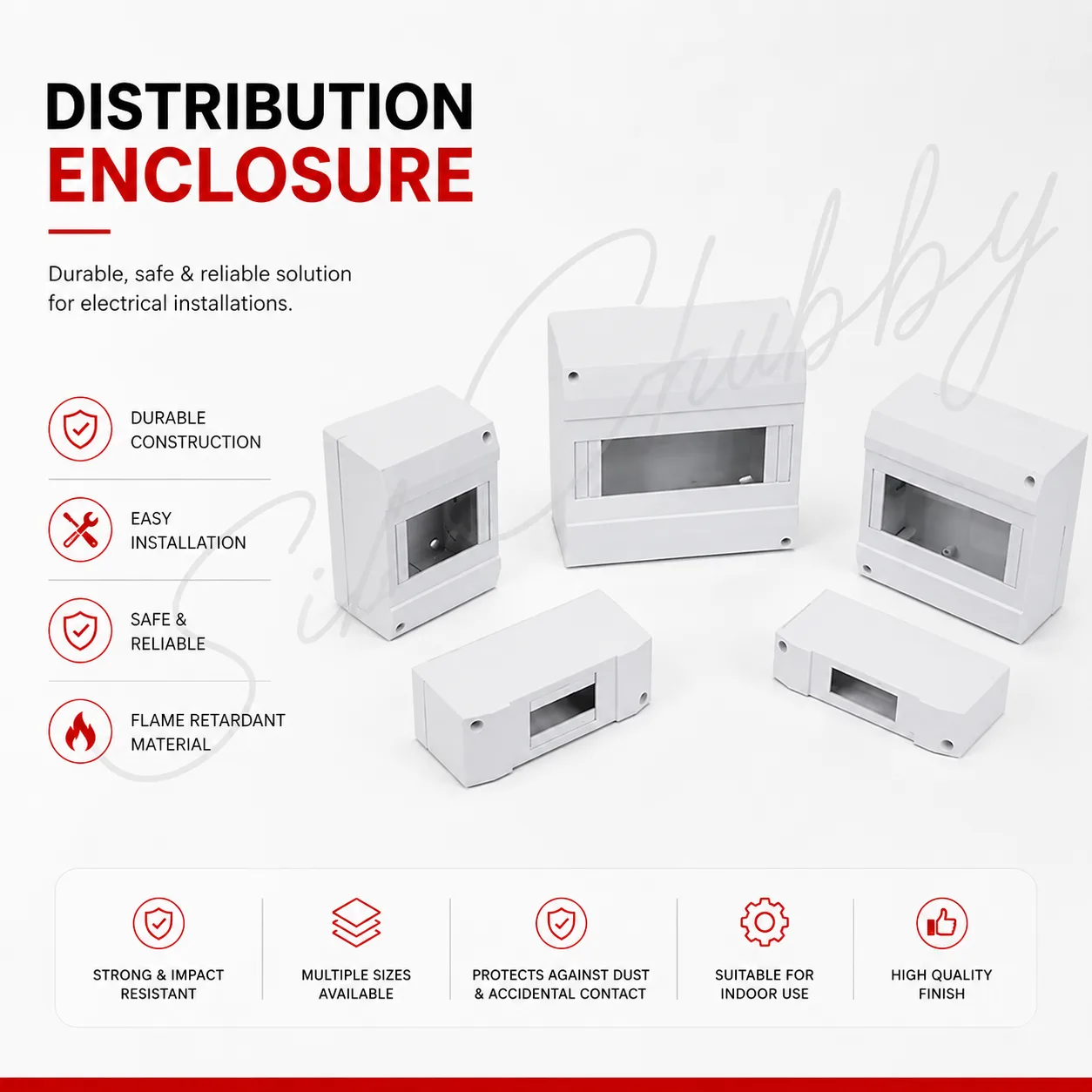 MCB ELECTRICAL BOX Circuit Breaker Protection Plastic Box/Enclosure 2-24 Way Breaker Distribution Box