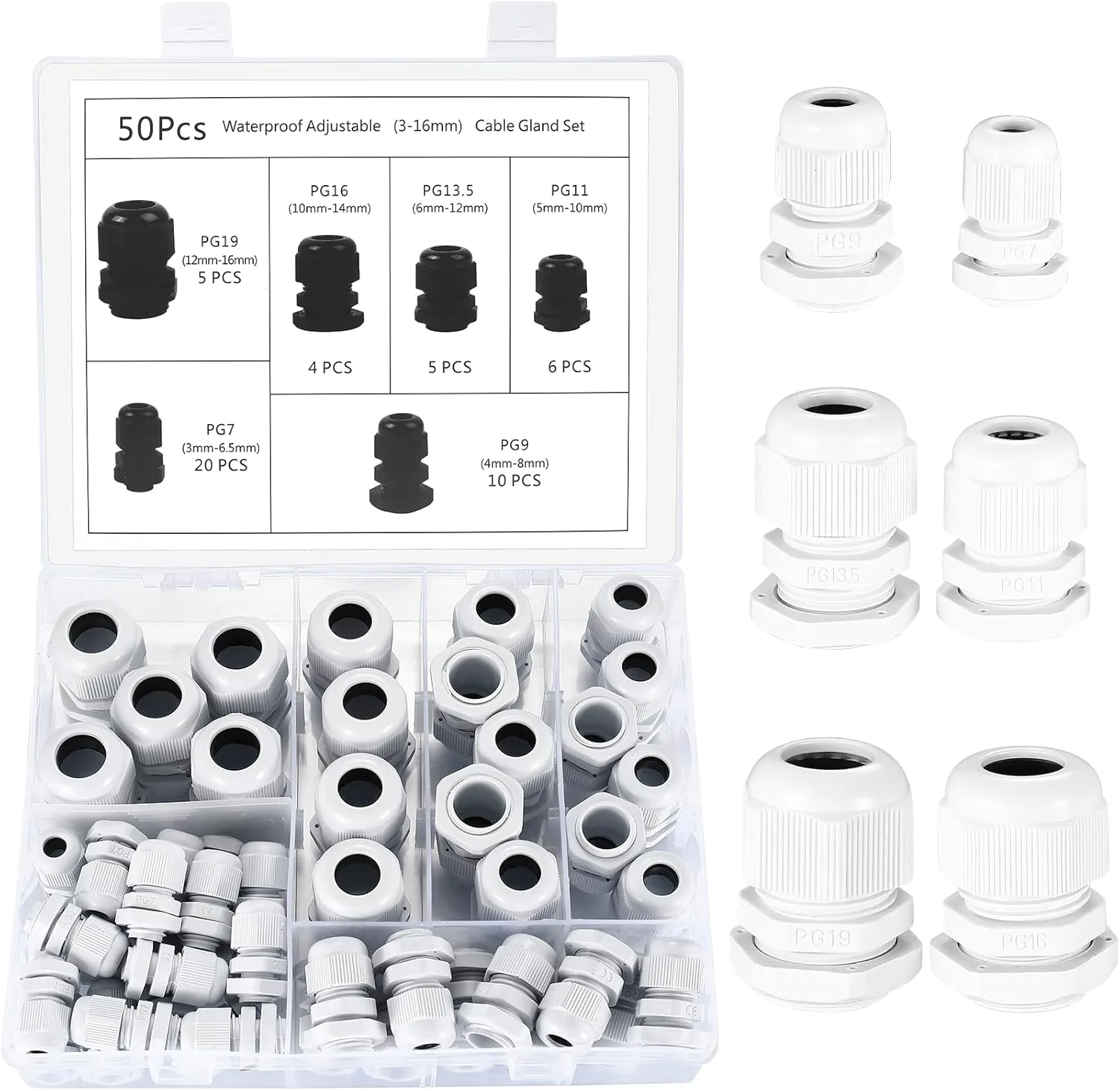 PG CABLE GLAND CONNECTOR WATERPROOF PLASTIC