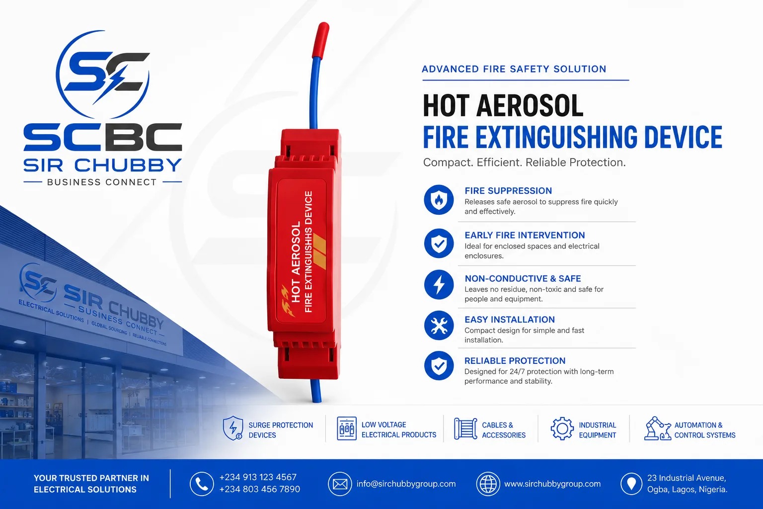 HOT AEROSOL FIRE EXTINGUISHING DEVICE