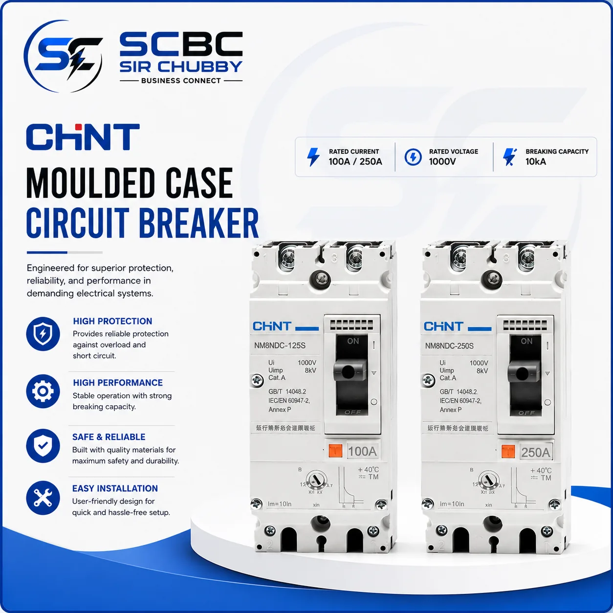 CHINT 2P DC MCCB BREAKER