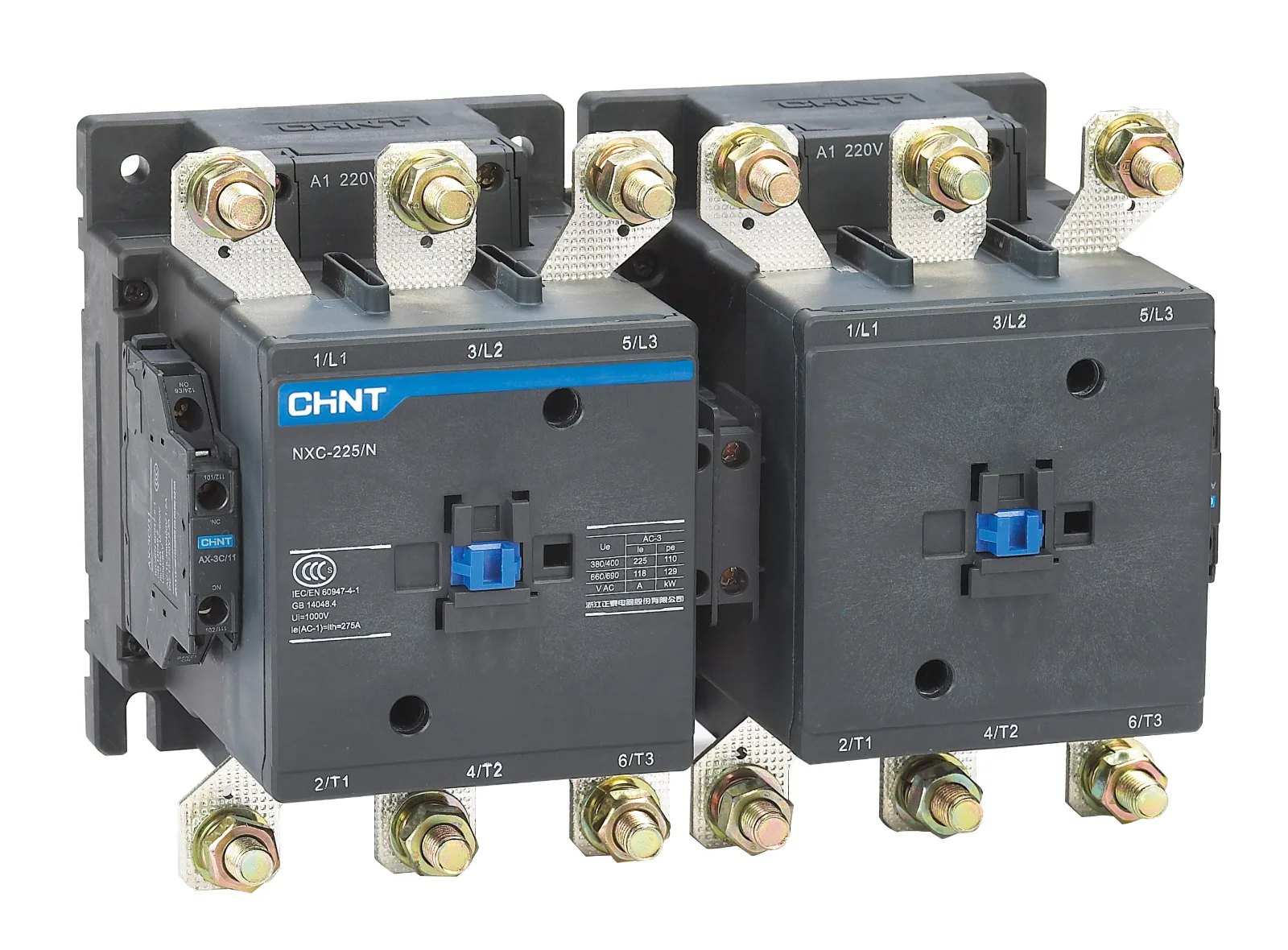 CHINT NXC-225 275A 3 POLE AC CONTACTOR 2NO,2NC