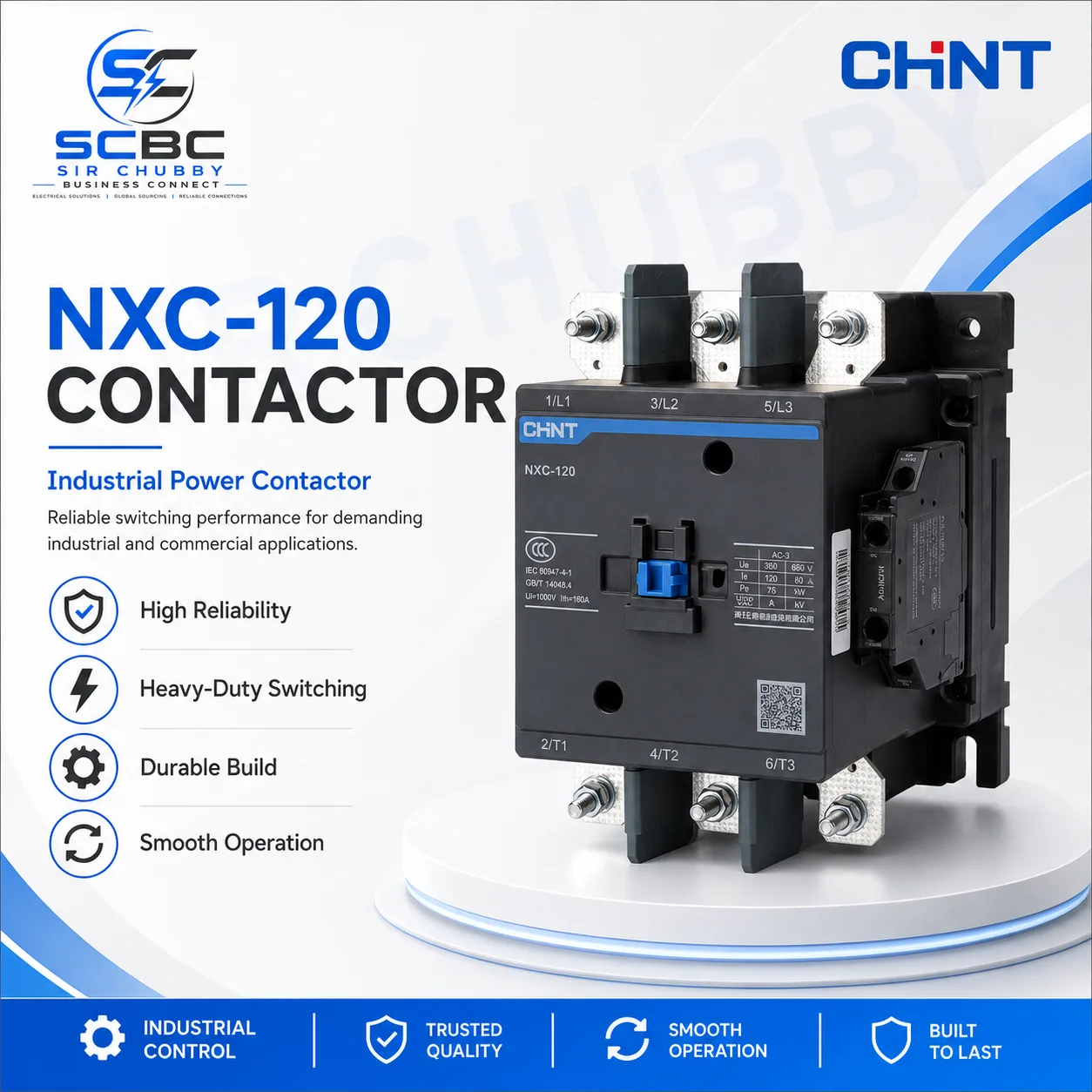 CHINT NXC-120 200A 3 POLE AC CONTACTOR 200A