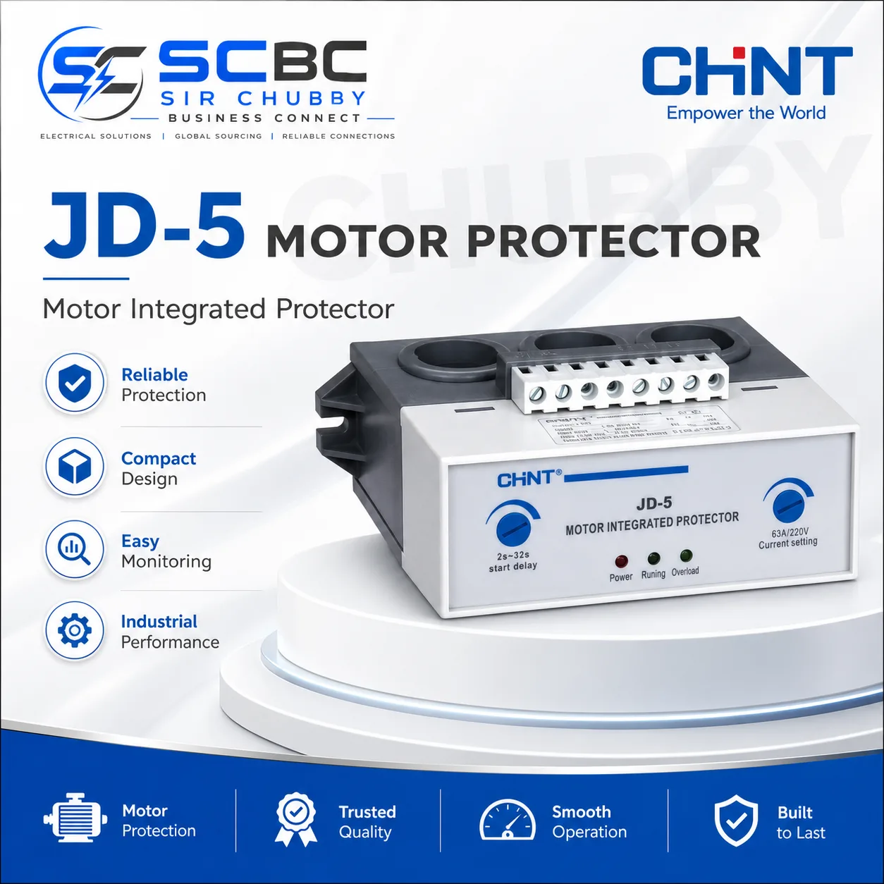 CHINT MOTOR INTEGRATED PROTECTOR JD-5 ELECTRONIC PROTECTION RELAY