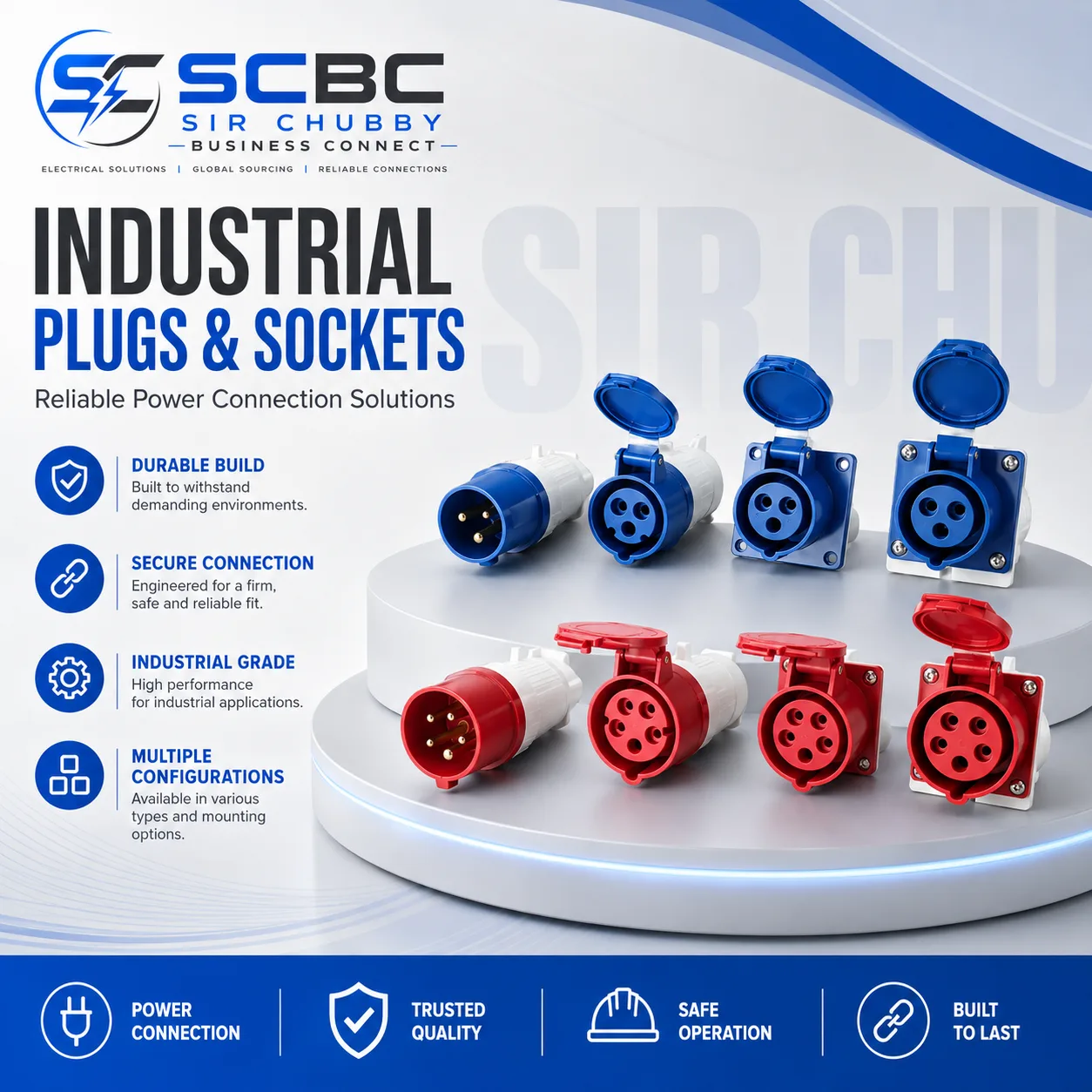 WATERPROOF MALE FEMALE INDUSTRIAL PLUGS + SOCKETS ELECTRICAL CONNECTOR