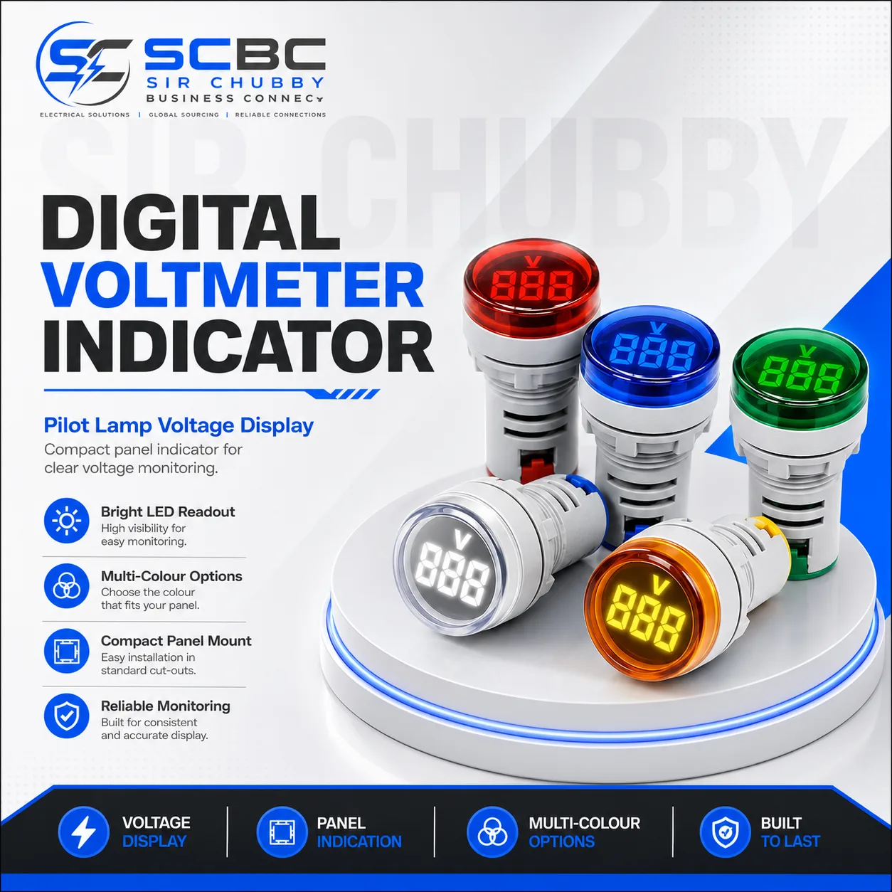 DIGITAL AC VOLTMETER INDICATOR LIGHT VOLTAGE PILOT LAMP LED SIGNAL LAMP