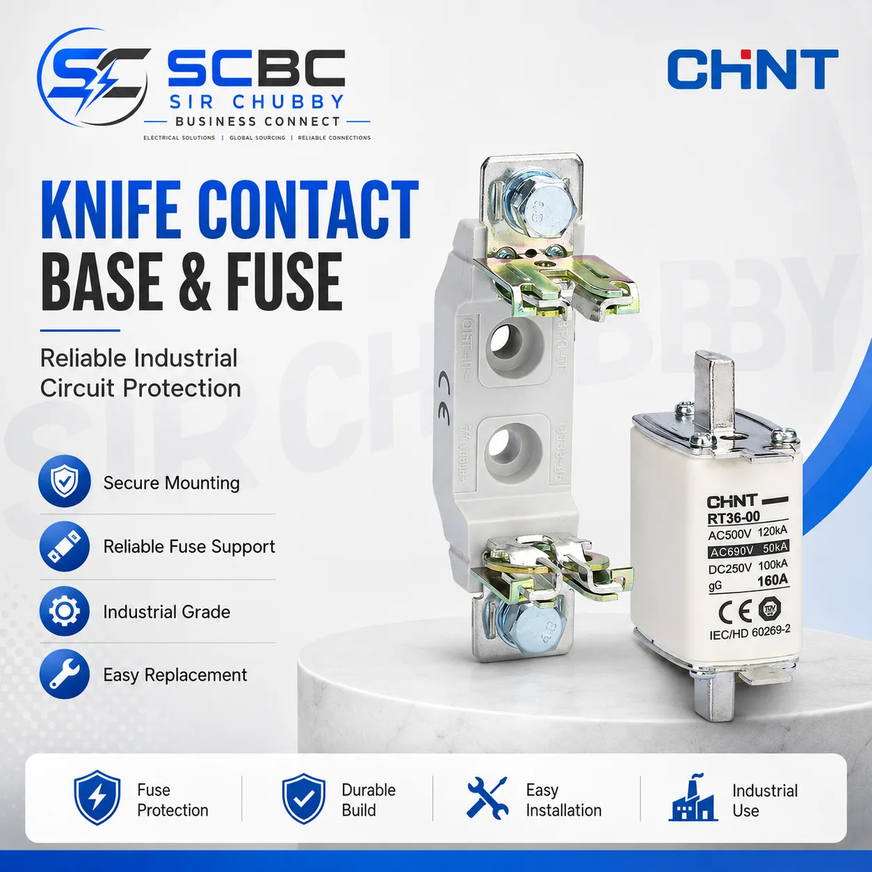 CHINT BASE FOR KNIFE CONTACT FUSE